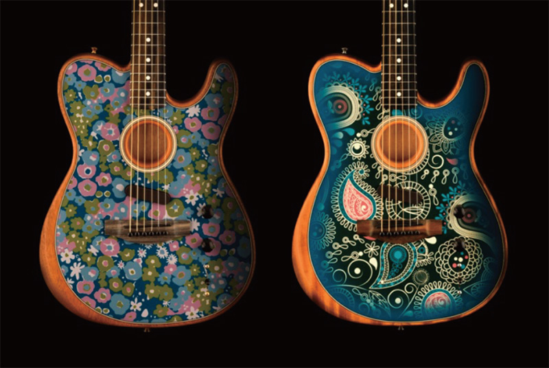 フェンダーミュージック、人気のアコスタソニックに数量限定デザインが登場！『AMERICAN ACOUSTASONIC® TELECASTER®  BLUE PAISLEY / BLUE FLOWER』｜TuneGate.me